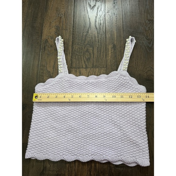 House Of Harlow 1960 S Cropped Knit Top Sweater Pearl‎ Straps Cottage Core Fairy - Picture 9 of 11